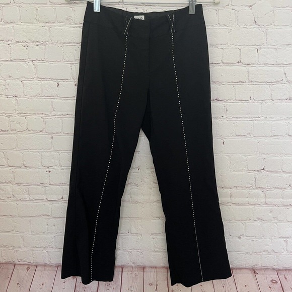 Cache Women's Y2K Black Low Rise Cropped Flared Stretchy Pants - Size 2 - Picture 2 of 8